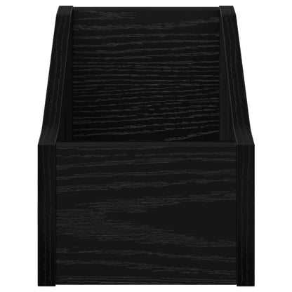 Scatola per dischi LP 2 pz Rovere Nero 18 x 32 x 18 cm