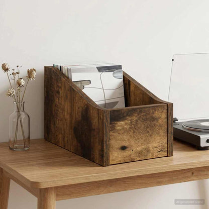 Scatola per dischi LP Rovere Fumo 18 x 32 x 18 cm