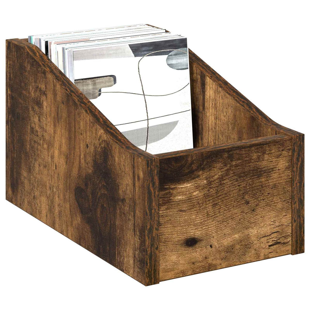 Scatola per dischi LP 2 pz Rovere Fumo 18 x 32 x 18 cm | homemem39