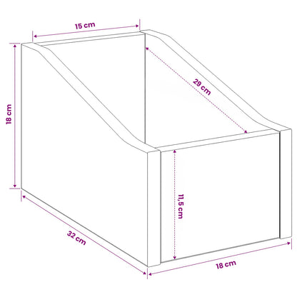 Scatola per dischi LP 2 pz Sonoma grigio 18 x 32 x 18 cm | homemem39