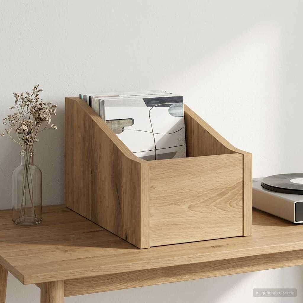Scatola per dischi LP Rovere Artigianale 18 x 32 x 18 cm
