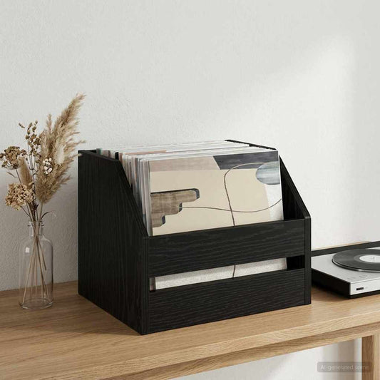 Scatola per album in vinile Rovere Nero 38 x 30 x 29 cm