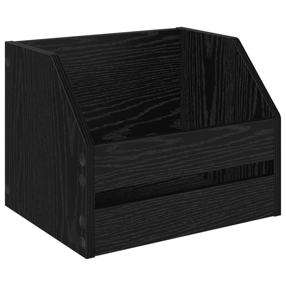 Scatola per album in vinile 2 pz Rovere Nero 38 x 30 x 29 cm | homemem39