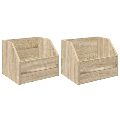 Scatola per album in vinile 2 pz Rovere Sonoma 38 x 30 x 29 cm