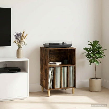 Supporto per Giradischi Rovere Fumo 47 x 39,5 x 74,5 cm | homemem39