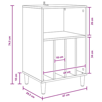 Supporto per Giradischi Rovere Artigianale 47 x 39,5 x 74,5 cm | homemem39