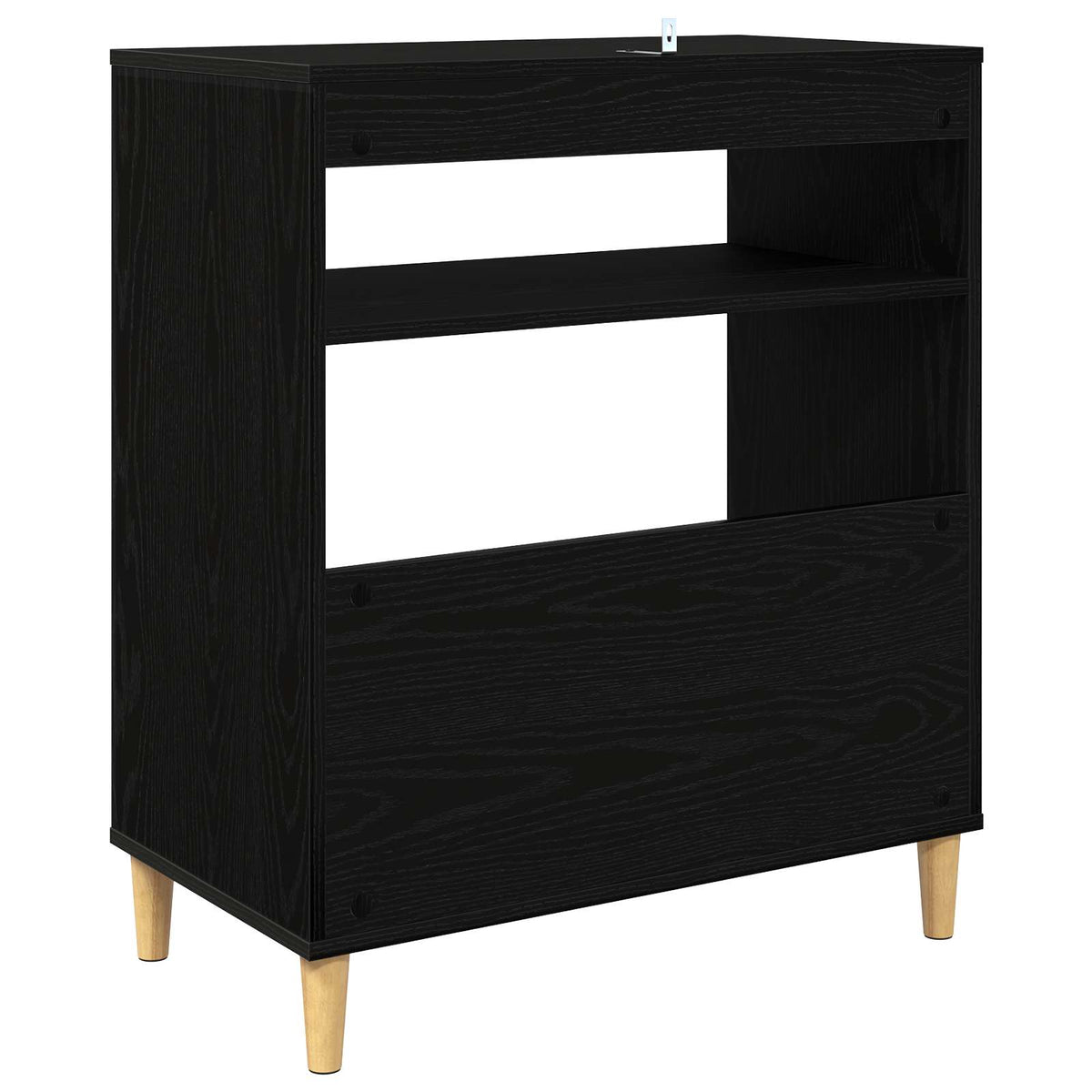 Supporto per giradischi Rovere Nero 71 x 39,5 x 83 cm | homemem39