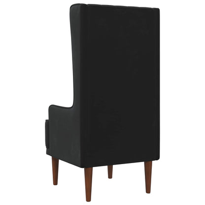 Sedia a schienale alto trapuntata a bottoni Nero Velluto