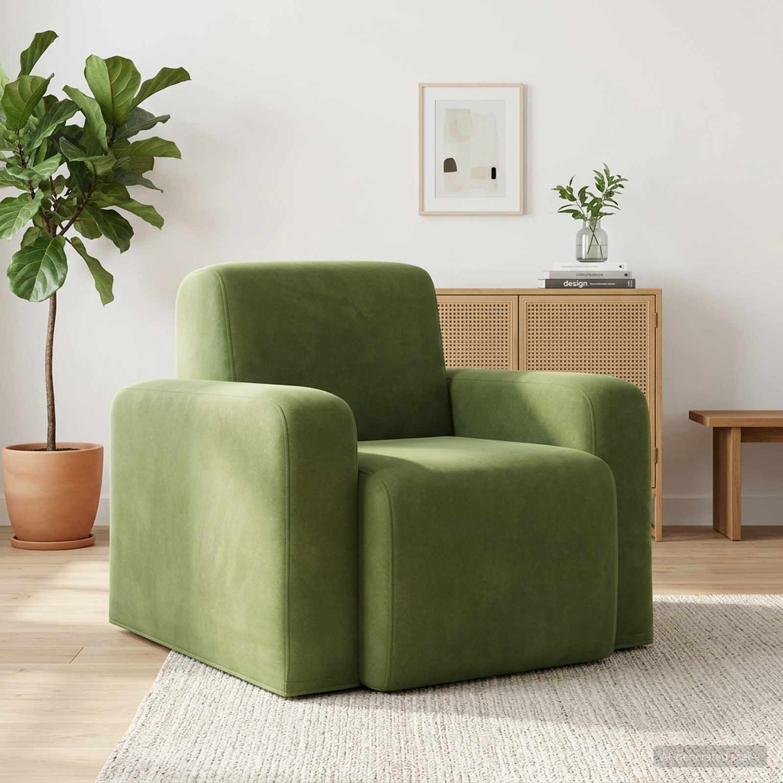 Poltrona Verde chiaro Velluto | homemem39