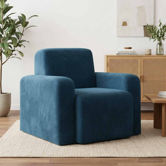 Poltrona Blu Velluto