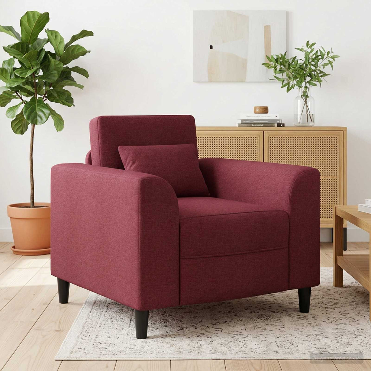 Poltrona Rosso Vino Tessuto | homemem39