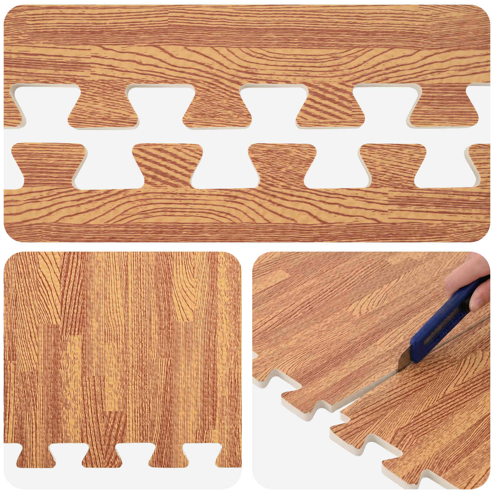 Tappeti 40 pcs legno 14,4 m² Schiuma EVA | homemem39