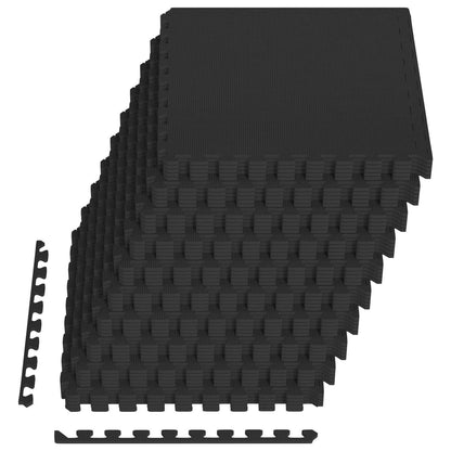Tappeti 50 pcs Nero 18 m² Schiuma EVA