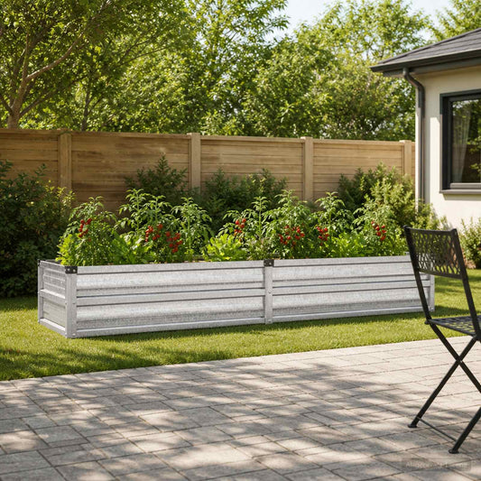 Letto rialzato da giardino Argento 160 x 40 x 24 cm