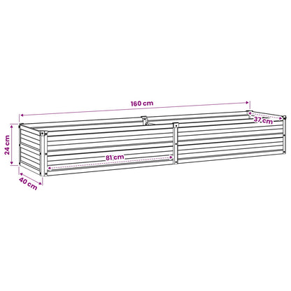 Letto rialzato da giardino Argento 160 x 40 x 24 cm | homemem39