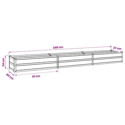 Letto rialzato da giardino Marrone legno 240 x 40 x 24 cm | homemem39