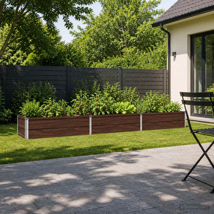 Letto rialzato da giardino Nero 240 x 40 x 24 cm | homemem39