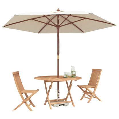 Set Bistro da Giardino 3 pcs Naturale Legno di teak solido