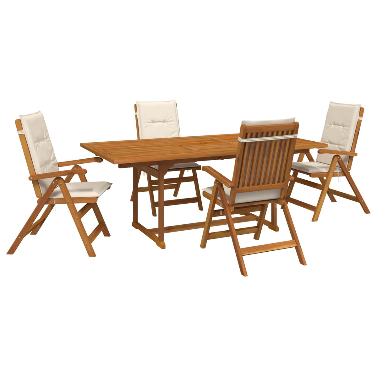 Set da pranzo da giardino 5 pezzi Naturale | homemem39