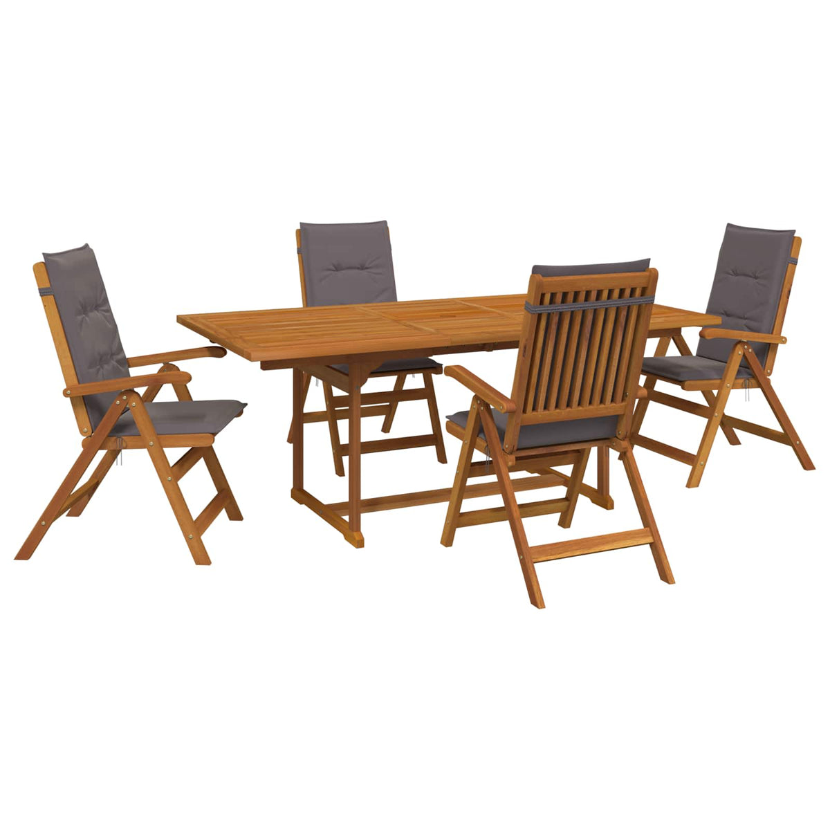 Set da pranzo da giardino 5 pezzi Naturale | homemem39