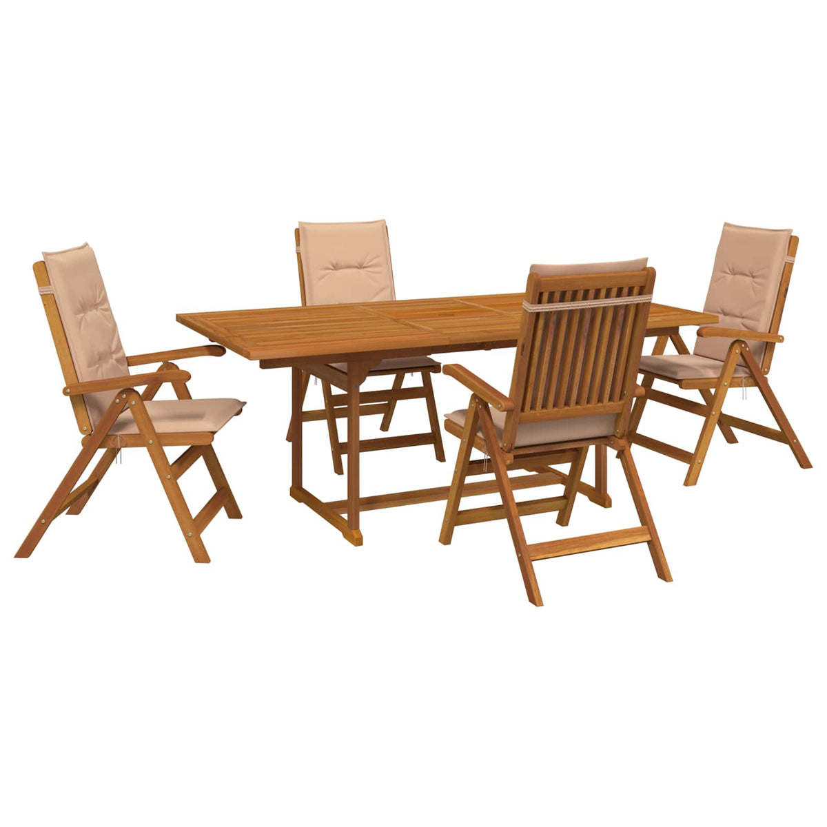 Set da pranzo da giardino 5 pezzi Naturale | homemem39