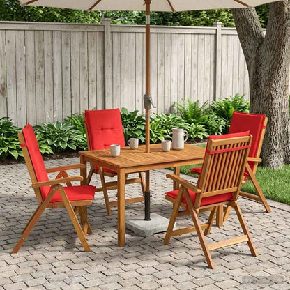5-Piece Garden Dining Set 4-Posti Rosso