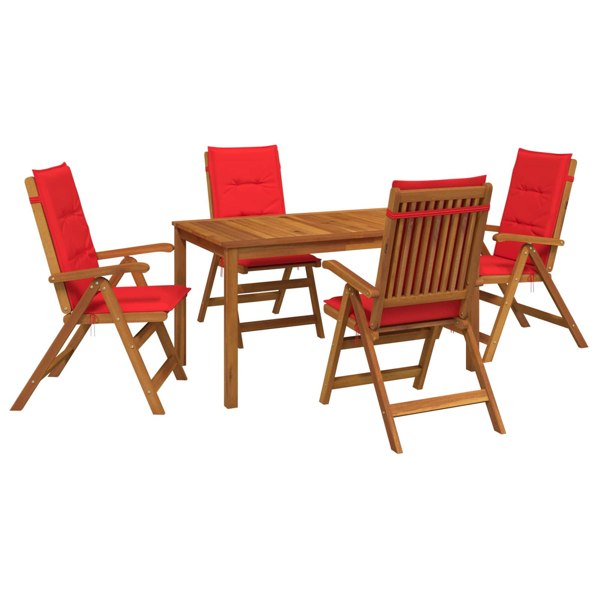 5-Piece Garden Dining Set 4-Posti Rosso