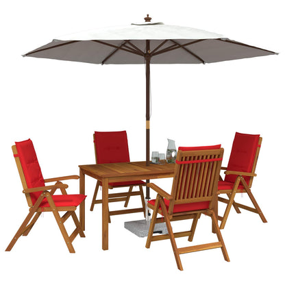 5-Piece Garden Dining Set 4-Posti Rosso