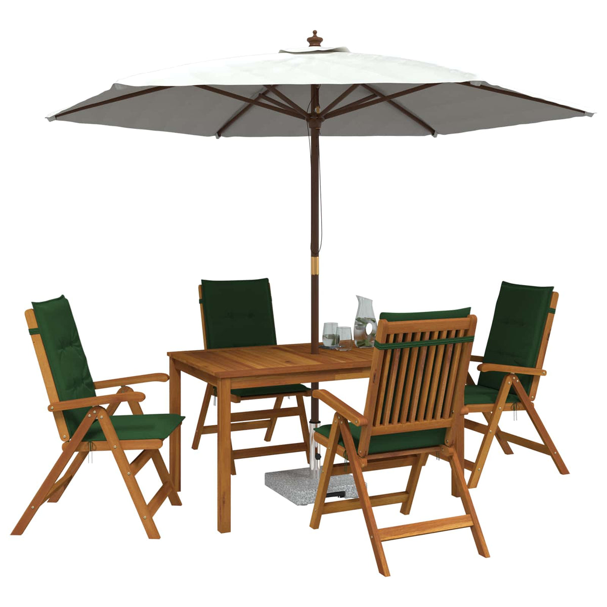 5-Piece Garden Dining Set 4-Posti Verde