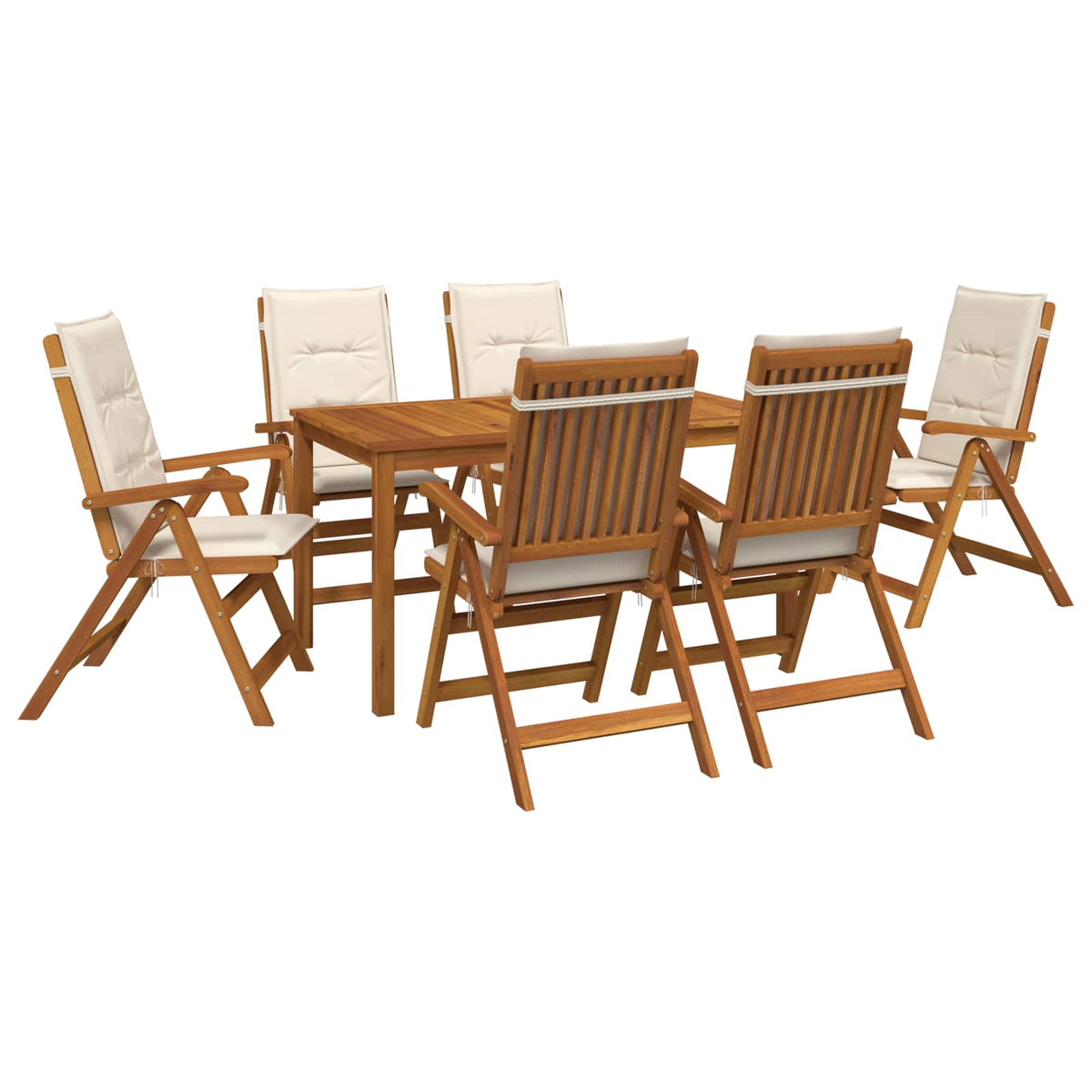 Set da pranzo da giardino 7 pezzi Naturale | homemem39