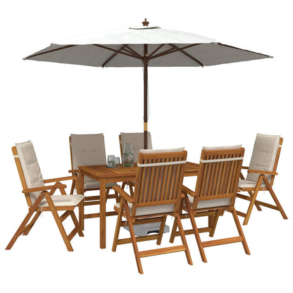 Set da pranzo da giardino 7 pezzi Naturale | homemem39