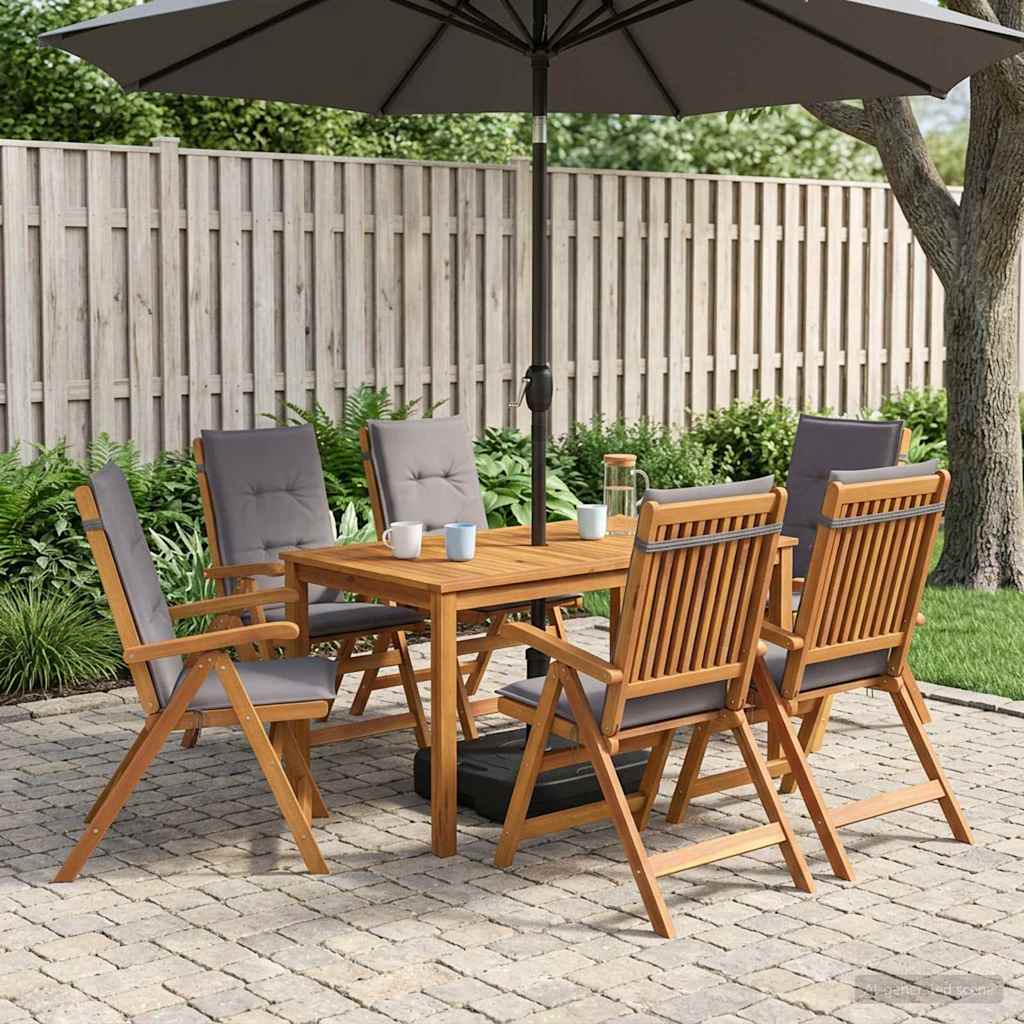 7-Piece Garden Dining Set 6-Posti Antracite