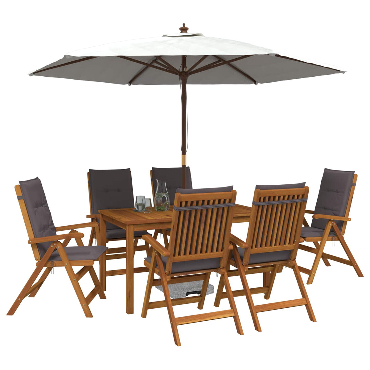 7-Piece Garden Dining Set 6-Posti Antracite