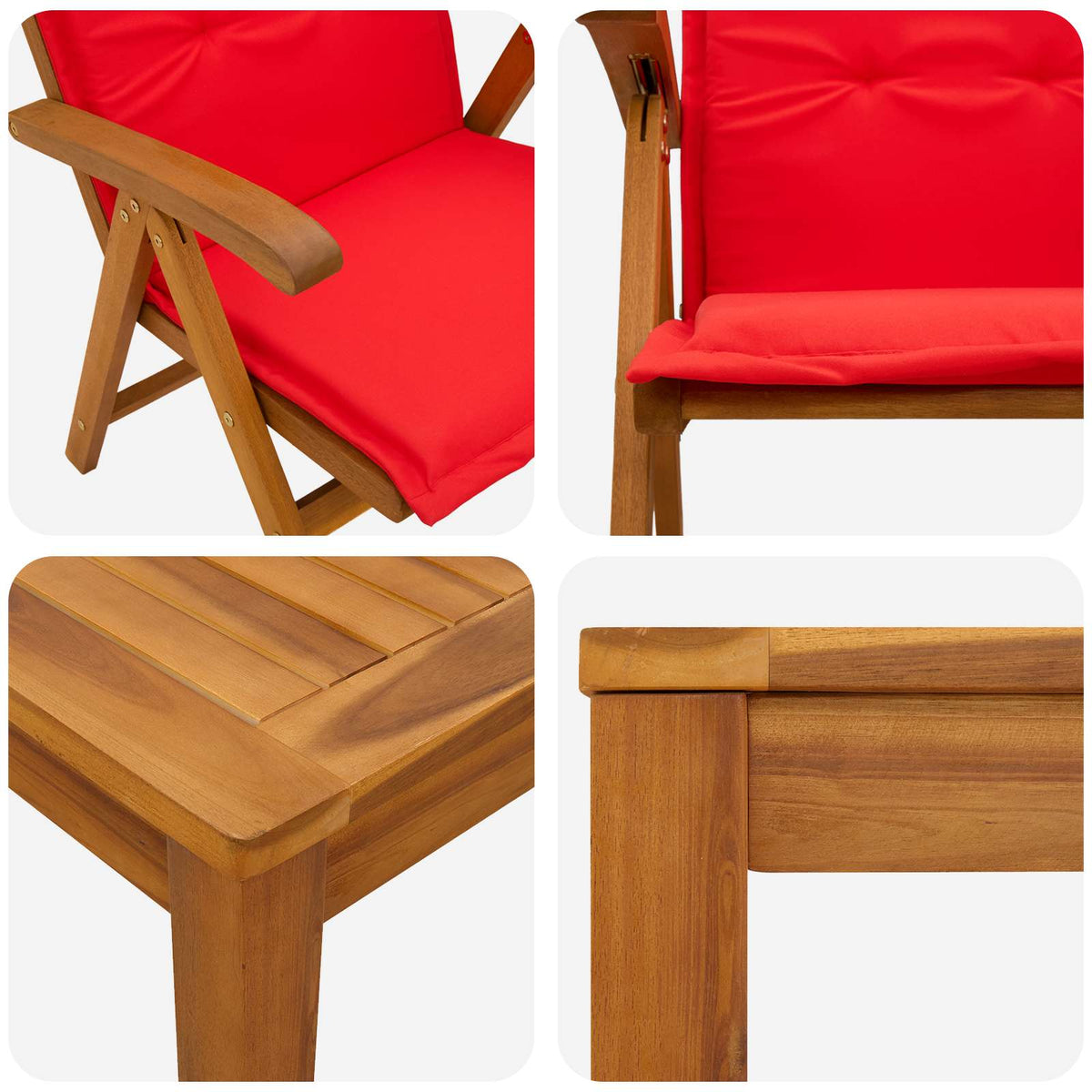 Set da pranzo da giardino 5 pezzi Naturale | homemem39
