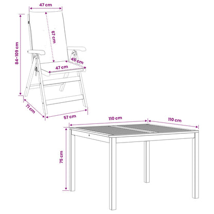 Set da pranzo da giardino 5 pezzi Naturale | homemem39