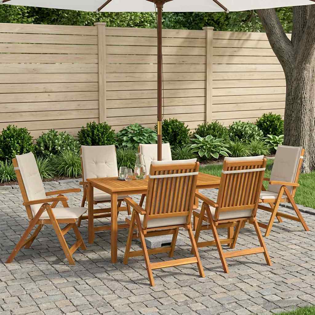 Set da pranzo da giardino 7 pezzi 6-Posti Naturale