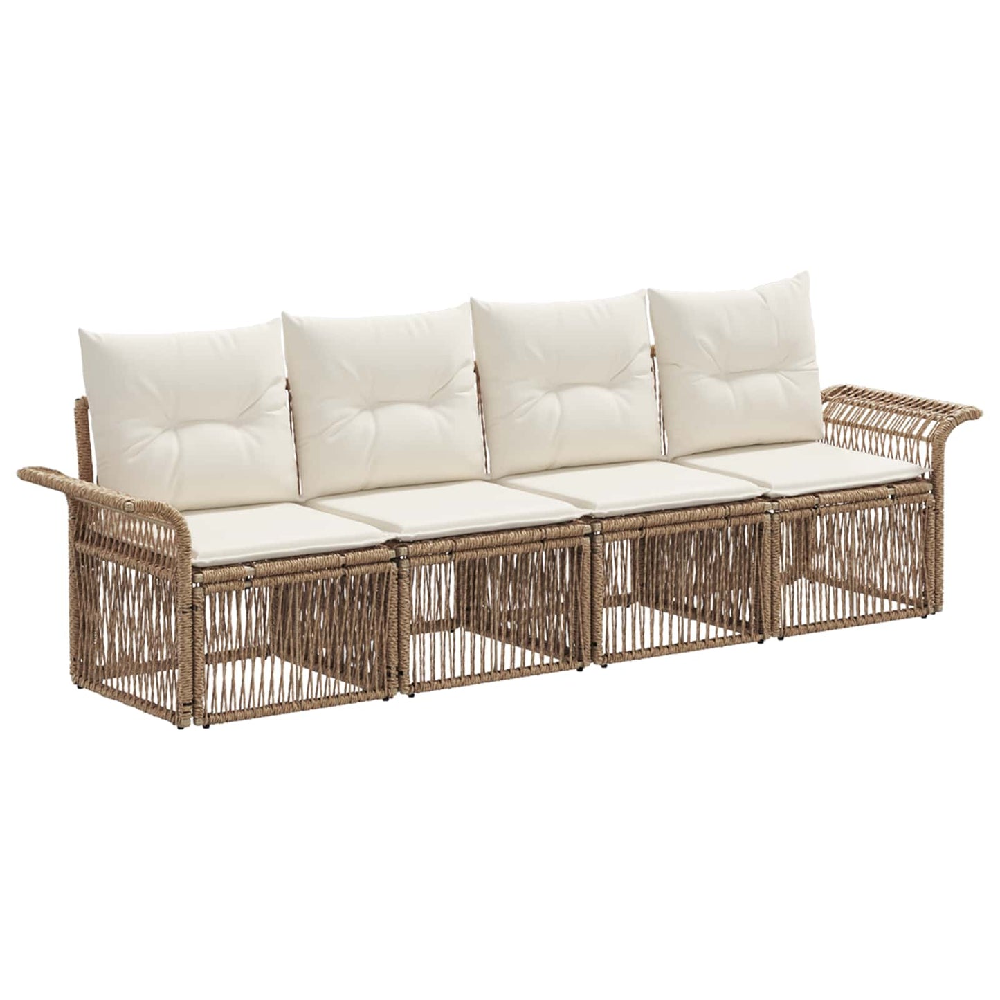 Set Divano da Giardino 4 pcs Beige polyrattan | homemem39