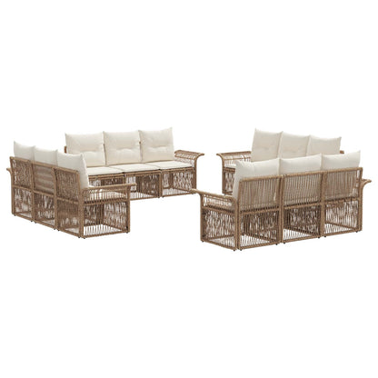 Set Divano da Giardino 12 pcs Beige polyrattan | homemem39