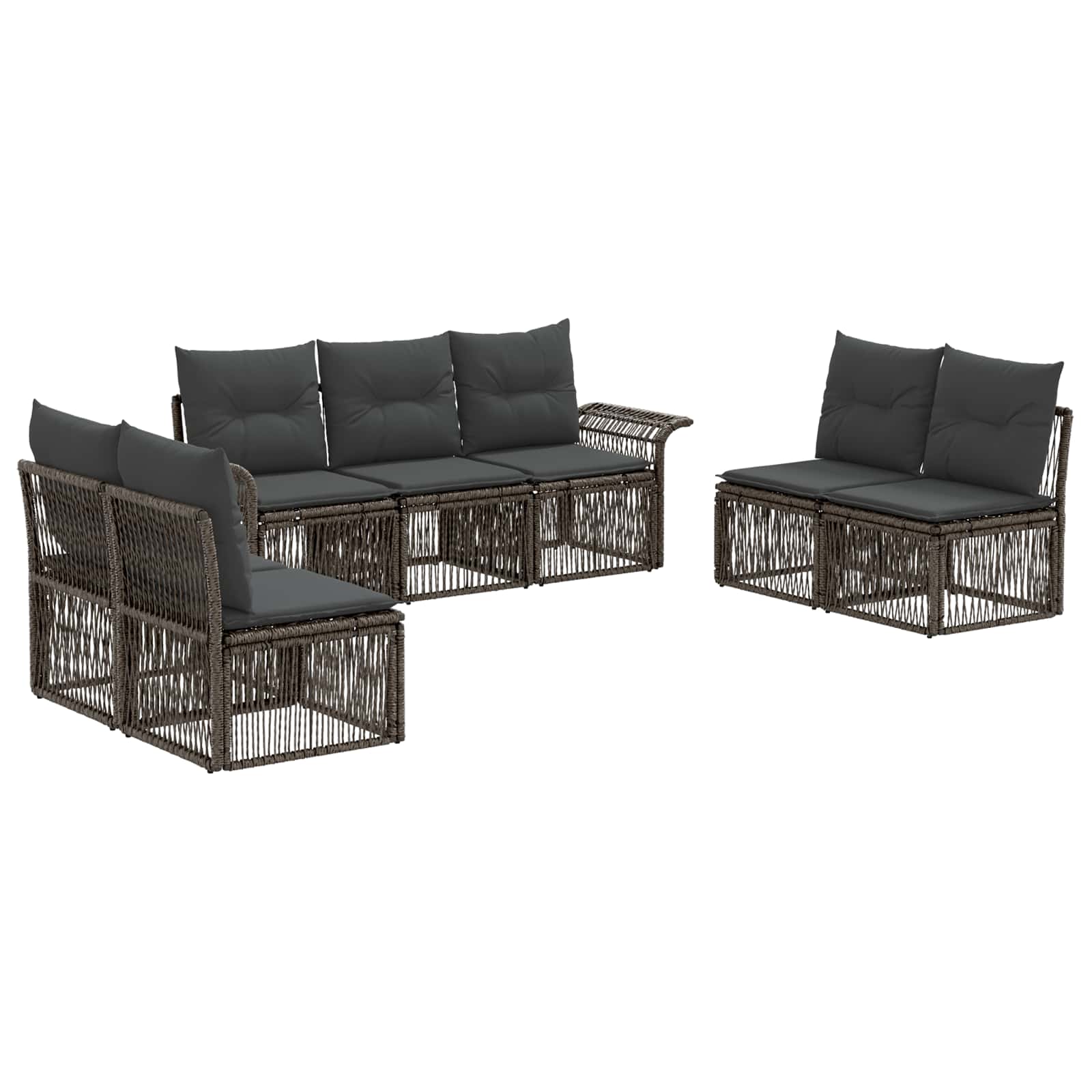 Set Divano da Giardino 7 pcs Grigio polyrattan | homemem39