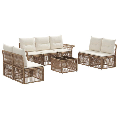 Set Divano da Giardino 8 pcs Beige polyrattan | homemem39