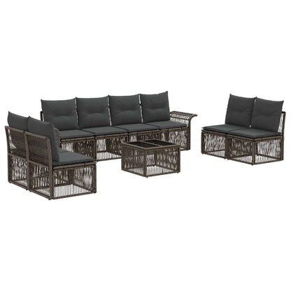 Set Divano da Giardino 9 pcs Grigio polyrattan | homemem39