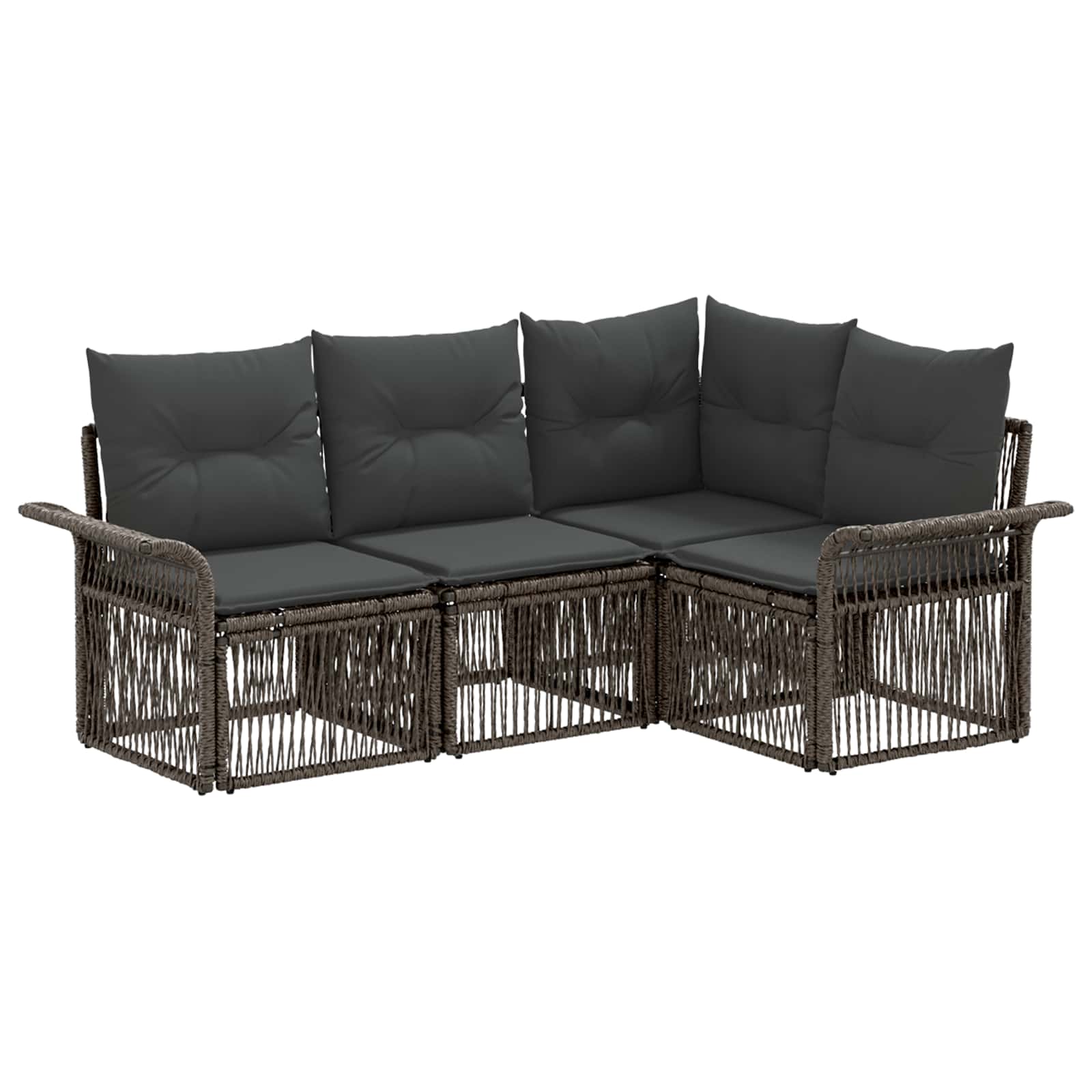 Set Divano da Giardino 4 pcs Grigio polyrattan | homemem39