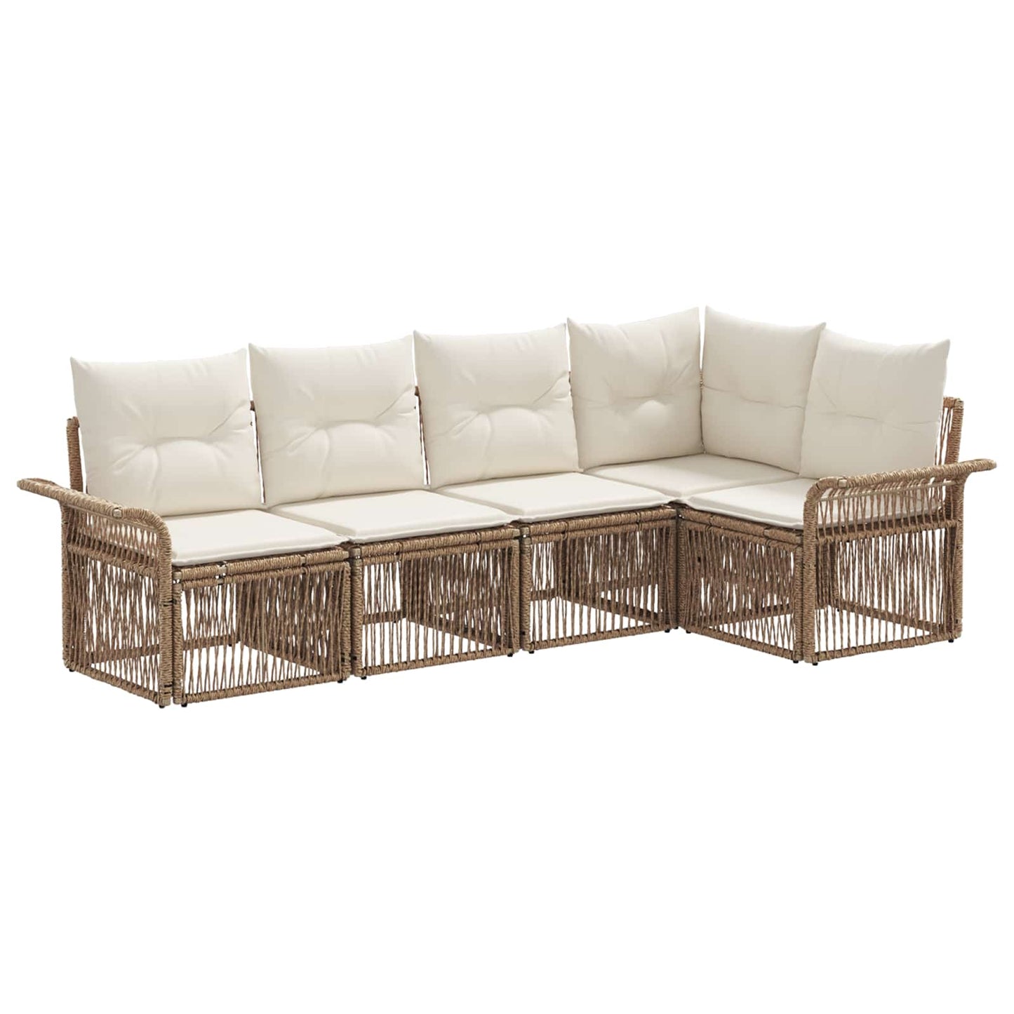 Set Divano da Giardino 5 pcs Beige polyrattan | homemem39
