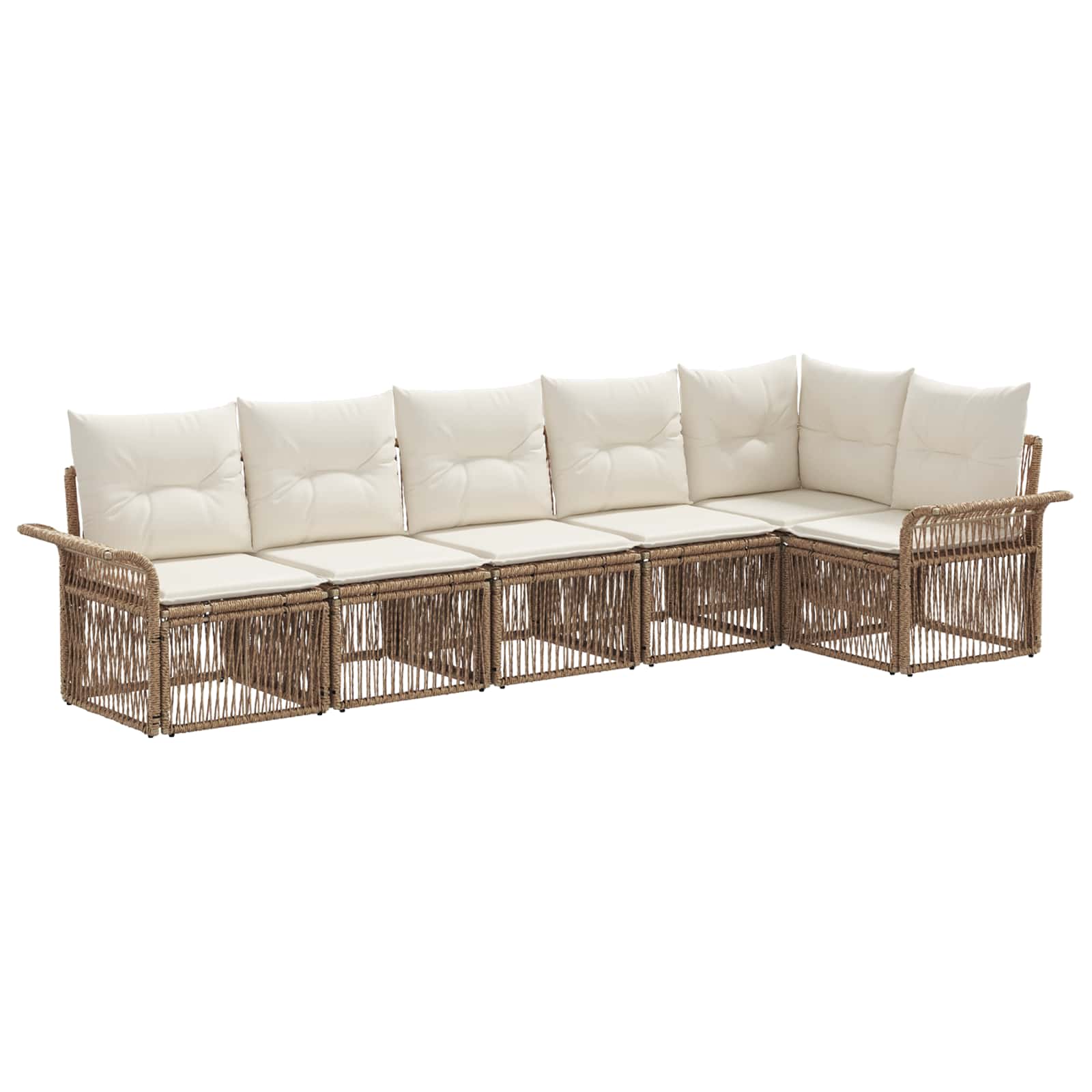 Set Divano da Giardino 6 pcs Beige polyrattan | homemem39