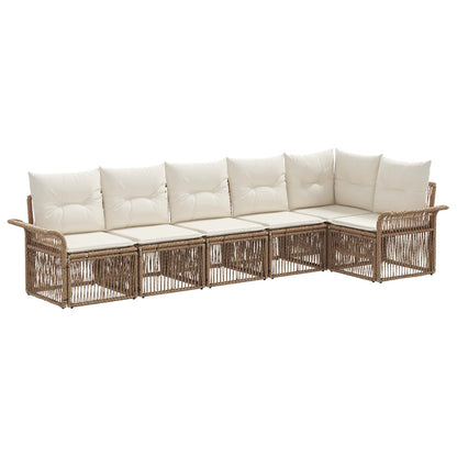 Set Divano da Giardino 6 pcs Beige polyrattan | homemem39