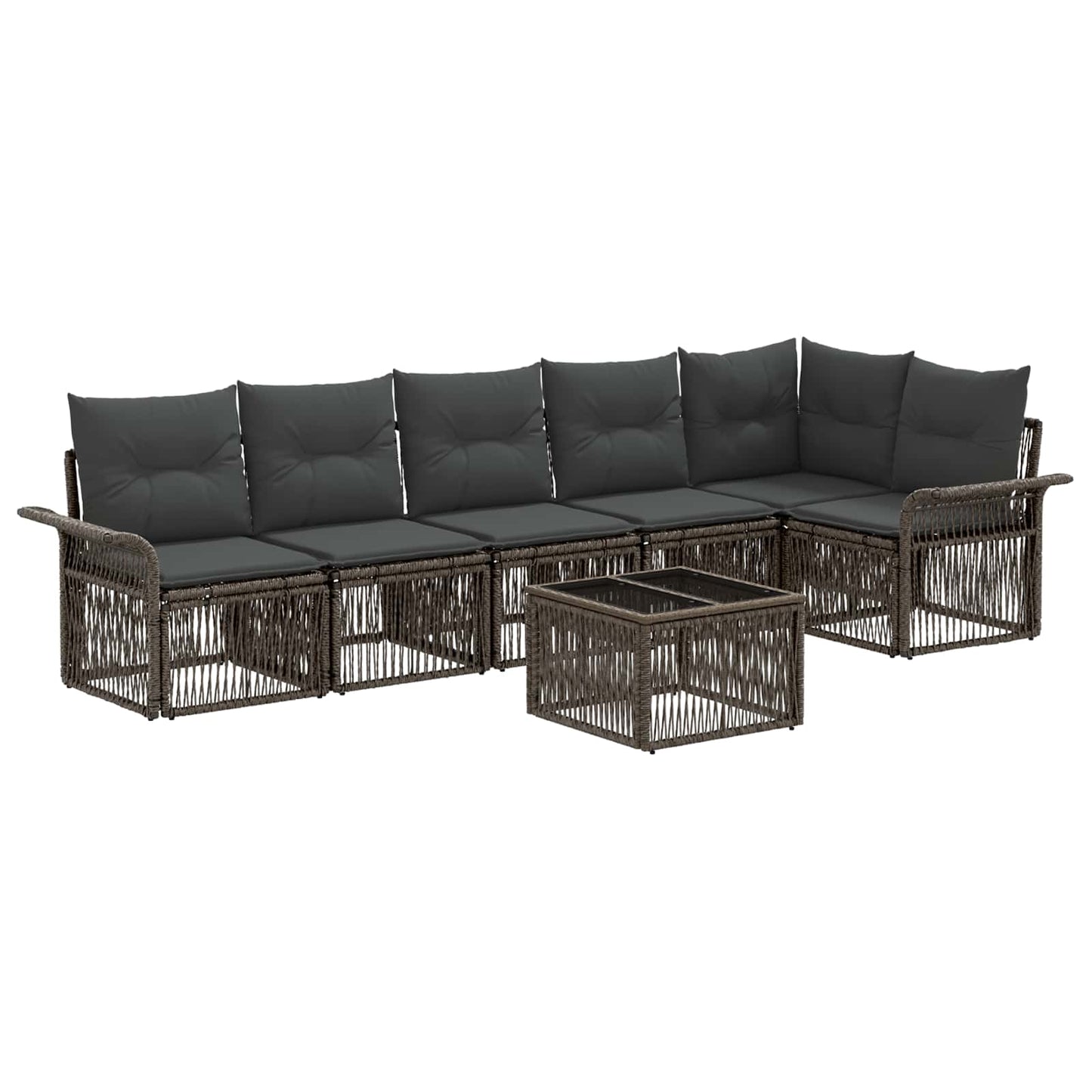 Set Divano da Giardino 7 pcs Grigio polyrattan | homemem39