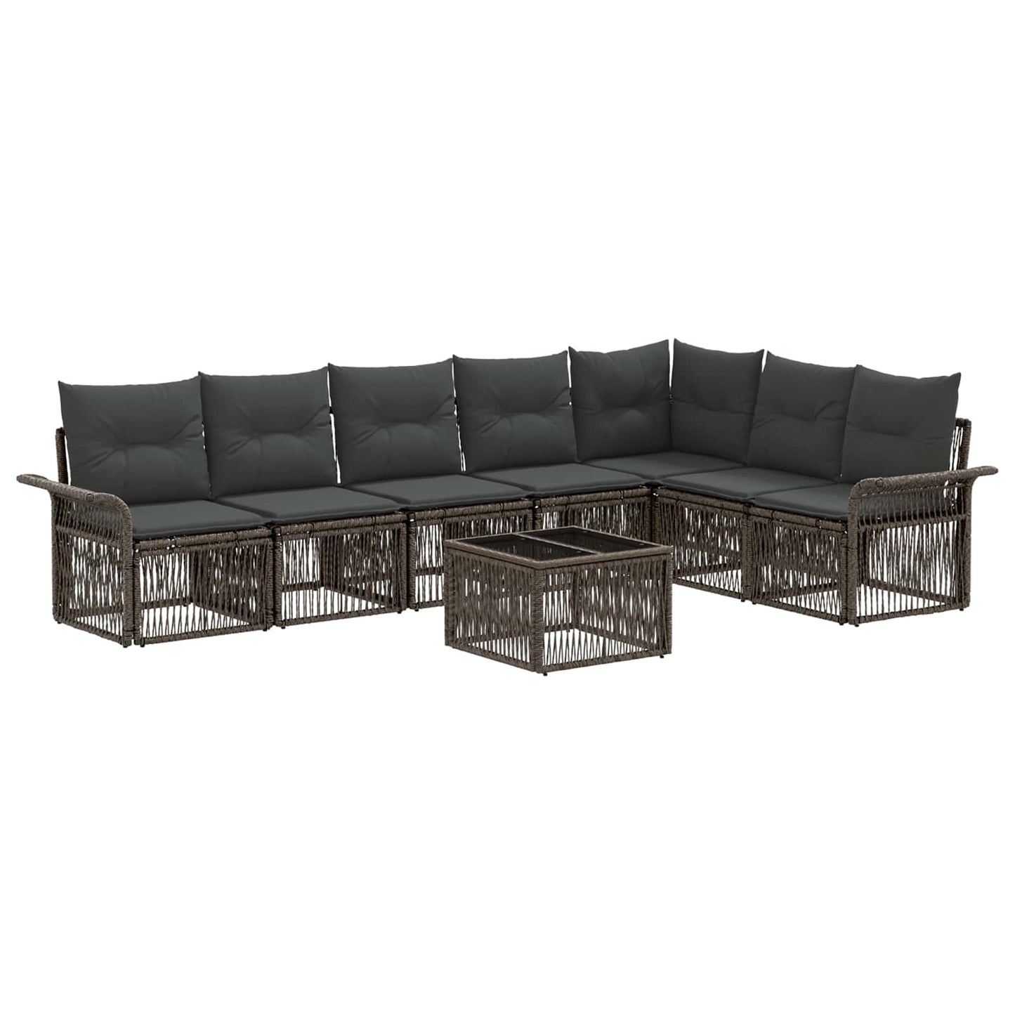 Set Divano da Giardino 8 pcs Grigio polyrattan | homemem39