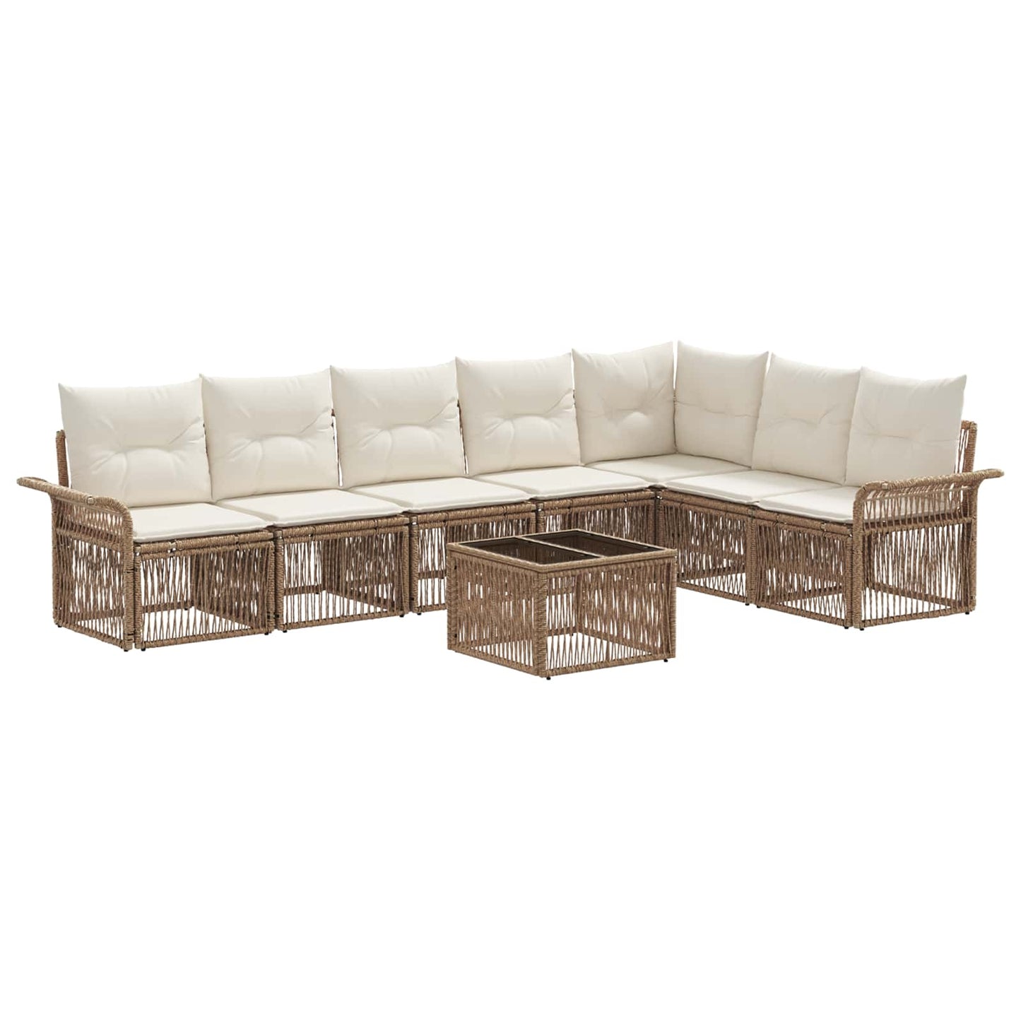 Set Divano da Giardino 8 pcs Beige polyrattan | homemem39