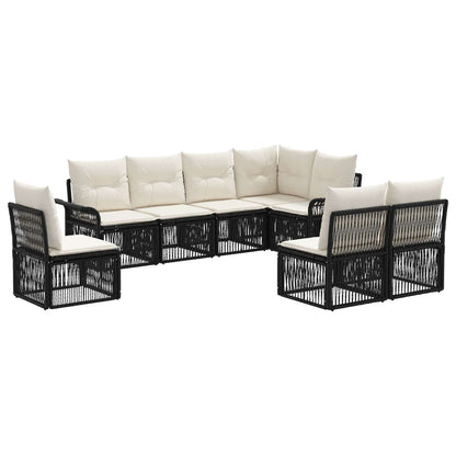 Set Divano da Giardino 8 pcs Nero polyrattan | homemem39