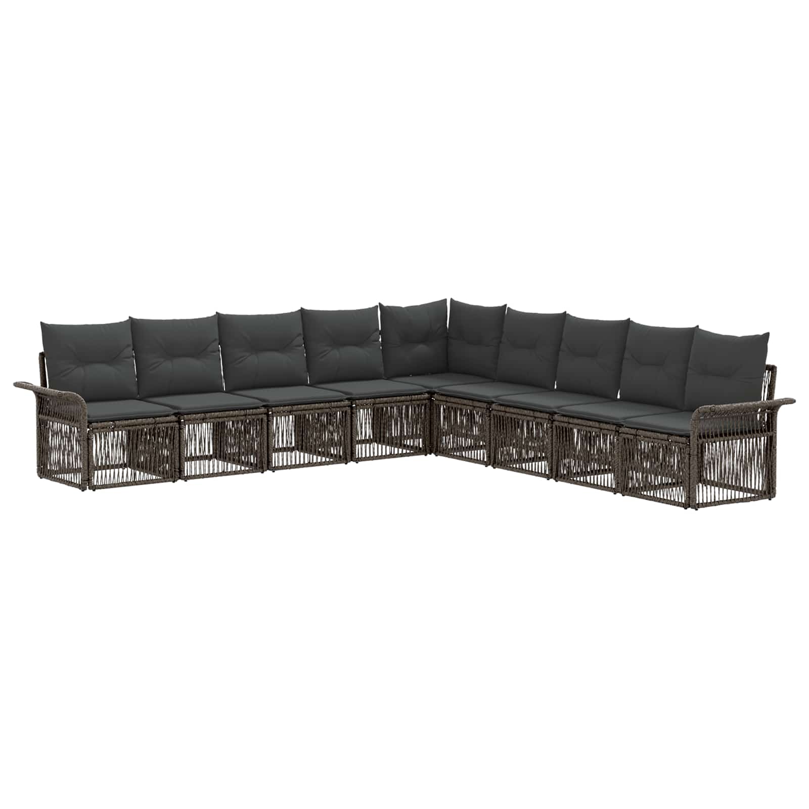 Set Divano da Giardino 9 pcs Grigio polyrattan | homemem39